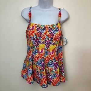 Colorful Floral Women's Swim Top